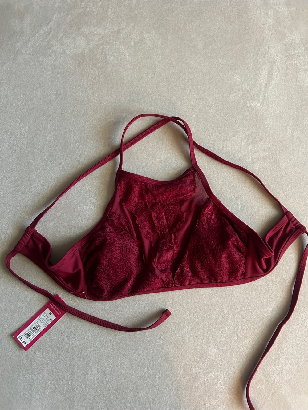 Target Women's Lace Bralette in Wine Garnet
